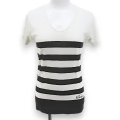 トーガ プルラ TOGA PULLA ボーダー 半袖 Tシャツ カットソー ONE 白系 ホワイト 日本製のサムネイル