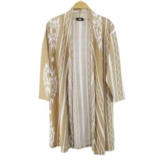 ロデオクラウンズワイドボウル RODEO CROWNS WIDE BOWL RCWB 長袖 ニット カーディガン ロング丈 FREE ベージュ オルテガ柄 ストレッチのサムネイル