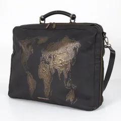 ジャンポールゴルチエJean Paul GAULTIER ワールドマップエンボス2WAYバッグ 黒のサムネイル