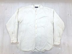 TRANS CONTINENTS トランスコンチネンツ トラッド ノーカラー バンドカラー 長袖 シャツ 白 2 メンズ コットン100% 日本製