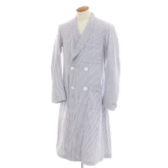 【中古】ミリタリー MILITARY U.S.MEDICAL シアサッカー コットン系 ロングコート ブルーxホワイト【サイズM】【メンズ】のサムネイル