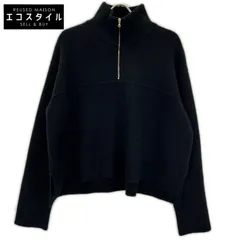 BLAMINK　ブラミンク　7913-106-0300 ブラック カシミヤ100 ハーフジップタートルネックプルオーバーニット　36のサムネイル