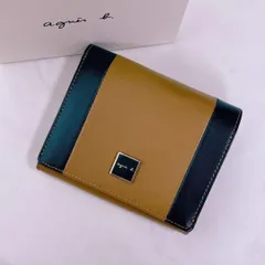 未使用アニエスベー 二つ折り財布　L字ファスナー　ロゴプレート　バイカラーのサムネイル