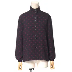 ■美品■LANVIN ランバン ヴィンテージ ブラウス サイズ36 長袖 シャツ ジャケット 総柄 ハイネック フランス製 ブランド古着【中古】20260619/RB0003のサムネイル