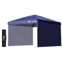 FIELDOOR ワンタッチタープテント ブルー センターロック 収納バッグ付