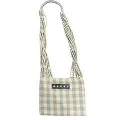 MARNI マルニ チェック柄ハンモックバッグ ブルー 15645のサムネイル