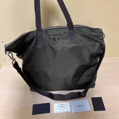 (i293)PRADA プラダ 2wayバック ハンドバック ショルダーバック トートバック カーキのサムネイル