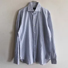 【美品】BARBA NAPOLI 【カッタウェイ ストライプ シャツ】 15 3/4 バルバ ナポリ イタリア製 26080205のサムネイル