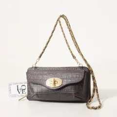 A.D.M.J. -Accesoires De Mademoiselle- エーディーエムジェーアクセソワドゥマドモワゼル 長財布 チェーンショルダー ウォレット 多収納 クロコ型押しレザー ブランド古着【中古】20251017/RA6358のサムネイル