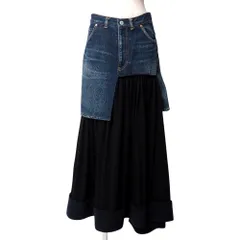 Yohji Yamamoto ヨウジヤマモト ロングスカート デニム切替 変形 アシンメトリー ブランド古着【中古】20250908/RA5999のサムネイル