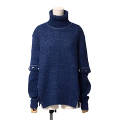 ■美品■Chloe クロエ Obscur Navy Alpaca Silk Knit ニット サイズXS セーター タートルネック アルパカ シルク 袖着脱可 イタリア製 ブランド古着【中古】20250106/RA2766のサムネイル