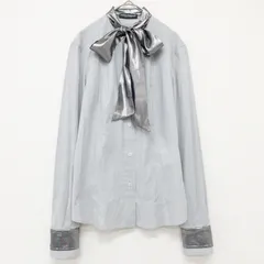 DOLCE & GABBANA ドルチェアンドガッバーナ シャツ ブラウス ボウタイ シルク コットン グレー イタリア製 レディース 38 b02613のサムネイル