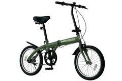 ☆Brand New☆ Folding Bicycle 16-inch Mini Velo Small Wheel Bike Lightweight Folding Handle Front LightWireLock included as a gift [TS16] (Khaki)