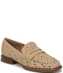 ナチュライザー レディース シューズ パンプスエード ローファー Naturalizer 27 EDIT Haven Studded Perf Suede Penny Loafers Dune Dusのサムネイル