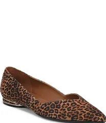 ナチュライザー レディース シューズ パンプス プリント スエード Naturalizer Havana Suede Leopard Print Pointed Toe Flats Dark Chesのサムネイル