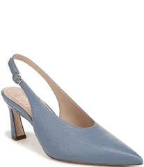 ナチュライザー レディース シューズ ヒール レザー Naturalizer 27 EDIT Elainembossed Leather Slingback Dress Heels Blue Ashのサムネイル