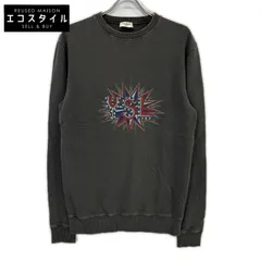 SAINT LAURENT PARIS　サンローランパリ　569259 YBHA2 フェードグレー コットン YSLロゴプリント クルーネック スウェットプルオーバー　XSのサムネイル