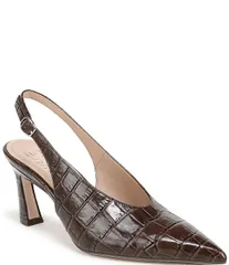 ナチュライザー レディース シューズ ヒール レザー Naturalizer 27 EDIT Elaine Croco Embossed Leather High Vamp Slingback Dreのサムネイル