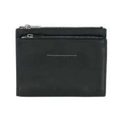 エムエムシックス メゾンマルジェラ MM6 Maison Margiela 二つ折り財布 コンパクトウォレット レザー ジップ 黒 ブラックのサムネイル