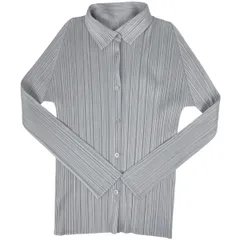 イッセイミヤケ ISSEY MIYAKE プリーツ 長袖シャツ トップス ブラウス ポリエステル グレー レディース 【中古】のサムネイル