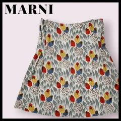 MARNI 総柄 フレアスカート 花柄 フラワープリント Aライン ひざ丈 薄手コットン 2015 オールドマルニ コンスエロ・カスティリオーニ期 イタリア製のサムネイル