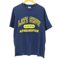 챔피언 Champion AUTHENTIC ATHLETIC APPAREL LATESHOW AFGHANISTAN 3단 캡슐 프린트 크루넥 S/ST셔츠 맨즈 import:L