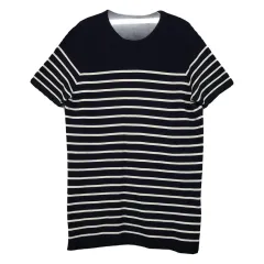 マッシモ ドゥッティ ストライプ ブラック 半袖Tシャツ Sのサムネイル