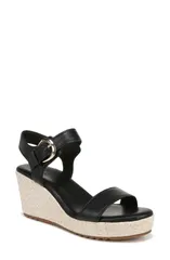 ナチュライザー レディース シューズ ヒール プラットフォーム サンダル アンクル Naturalizer Stellankle Straplatform Wedge Sandal Black Leaのサムネイル