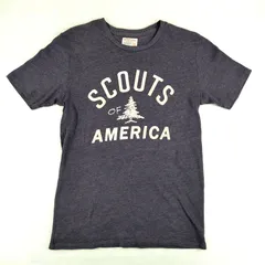 Wilson ウィルソン アメカジ ヴィンテージ風 SCOUTS OF AMERICA スカウトオブアメリカ フロッキープリント 杢調 チャコールグレー Tシャツ カットソー 半袖 38 Mサイズ 品番WM1313のサムネイル