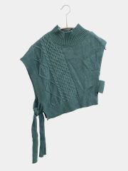 AZUL by MOUSSY アズールバイマウジー ベスト S グリーン 無地 リボン レディース