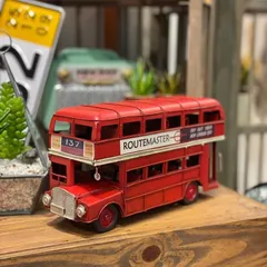ミニカー　ロンドンバス　　二階建てバス　昭和レトロ ブリキカー ロンドンバス 43013 バス 二階建てバス アンティーク