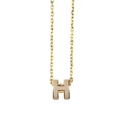新品同様 エルメス HERMES ミニ ポップアッシュ H ネックレス マロン