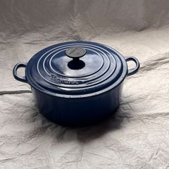 レア】LE CREUSET 片手鍋 21cm ソーシエ ル・クルーゼ ブルー - メルカリ