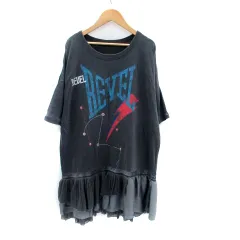 アナザーエディション ANOTHER EDITION アローズ Tシャツ カットソー ラウンドネック 半袖 チュール 切替 総柄 マルチカラー チャコールグレー /HO4のサムネイル