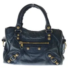 BALENCIAGA (バレンシアガ) ジャイアント ミニ シティ レザー 2WAY ハンド ショルダーバッグ ゴールド金具 ネイビー 309544のサムネイル