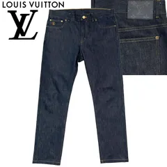 【中古】LOUIS VUITTON/ルイヴィトン SLIM STRETCH デニムパンツ HAD70WDKN インディゴブルー 濃紺 スリム ストレッチ ジーンズ サイズ31 サークルLV刺繍 日本製 JAPANのサムネイル