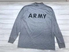アメカジ 米軍 アメリカ陸軍 IPFU ミリタリー トレーニング ARMY プリント モックネック 長袖Tシャツ ロンT カットソー メンズ グレーのサムネイル