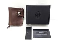 【中古品】 レッドムーン RED MOON ショートウォレット メンズ レザー 本革 牛革 二つ折り財布 HR-01C-MID コードバン 〇YR-20336〇のサムネイル