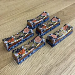 極美品】共箱付 有田焼 其泉作 極錦金彩古伊万里 箸置 5客揃 箸置き