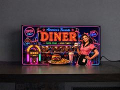 【オーダー無料】アメリカンダイナー ハンバーガー 看板 置物 雑貨 ライトBOX オーダー無料】アメリカンダイナー ハンバーガー 看板 置物 雑貨