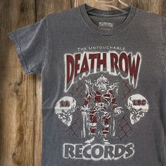バンド Tシャツ デスロウレコード ヒップホップ ラップ スカル レコードレーベル キラキラ グレー 00s S(日本サイズでM相当)サイズ 古着 ビンテージ used vintage p10/