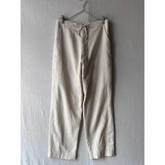 【リネン×レーヨン】 90s LINEA UOMO イージー パンツ / 30 アイボリー ビンテージ P6-06024-9277