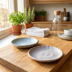 手づくり陶器 「そら」シリーズ  （桃） 小皿  〜陶芸作品〜
