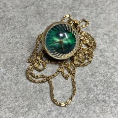 SEIKO (Seiko) Spherical Pendant Watch, Vintage, Hand-wound, Working Condition, Green Dial, Skeleton, Wristwatch, Accessory