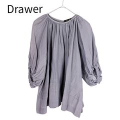 美品 DRAWER ドゥロワー ギャザースソキリカエブラウス ベージュ 