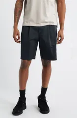 オベイ メンズ ボトムス ハーフパンツ・ショーツ プリーツ ショートパンツ Obey Foster Pleated Shorts Black ブラックのサムネイル