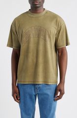リプレゼント メンズ トップス Tシャツ コットン ロゴ グラフィック Represent Embellished Stud Logo Cotton Graphic TShirt Vintage Kh