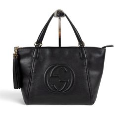 GUCCI Soho Hand Bag Tote Black Leather グッチ ソーホー