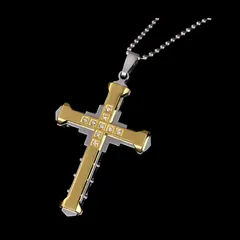 【N086】ネックレス メンズ レディース ゴールド シルバー ブラック おしゃれ クロス 十字架 アクセサリー ペンダント ファッション