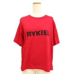 ソニアリキエル SONIA RYKIEL タグ付き 半袖Tシャツ カットソー クルーネック ロゴプリント オーバーサイズ L 赤 レッド /OB ■ECF007のサムネイル